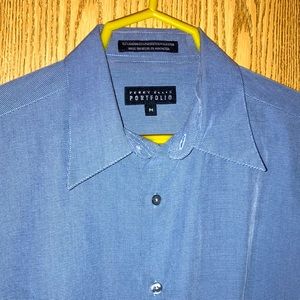 Perry Ellis Portfolio Medium mens blue dress shirt